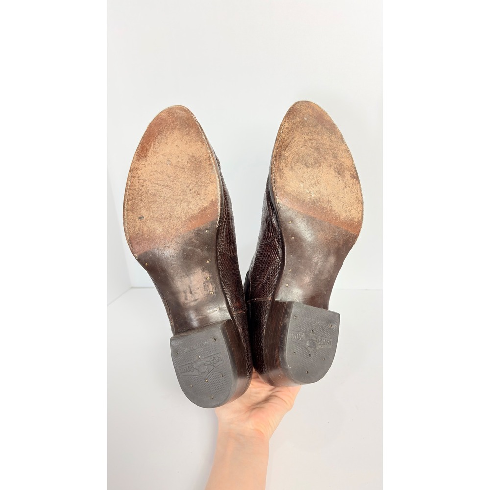 Men's Brown Leather Western Cowboy Boots - Picture 5 of 7